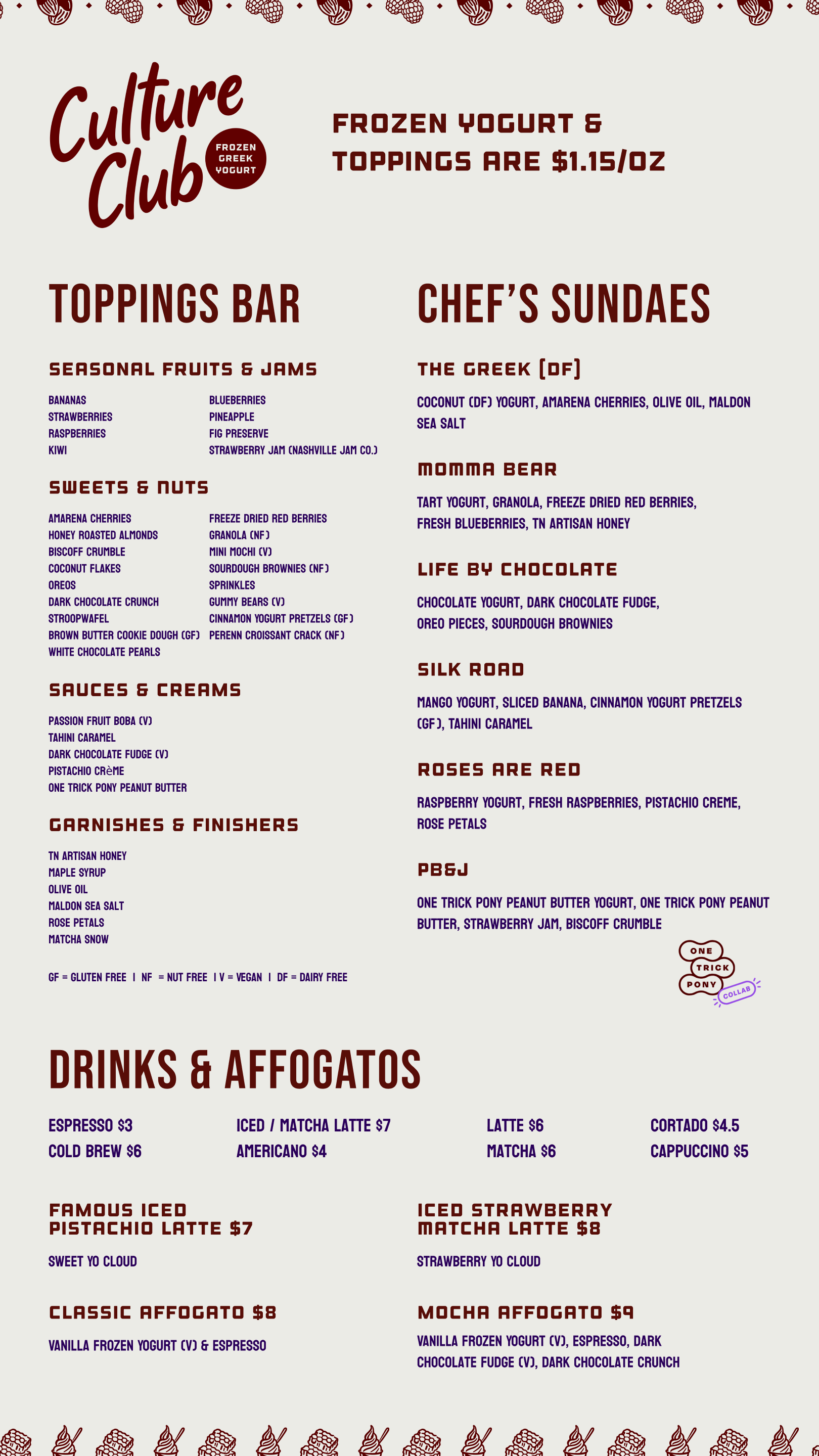 Our Menu — Culture Club